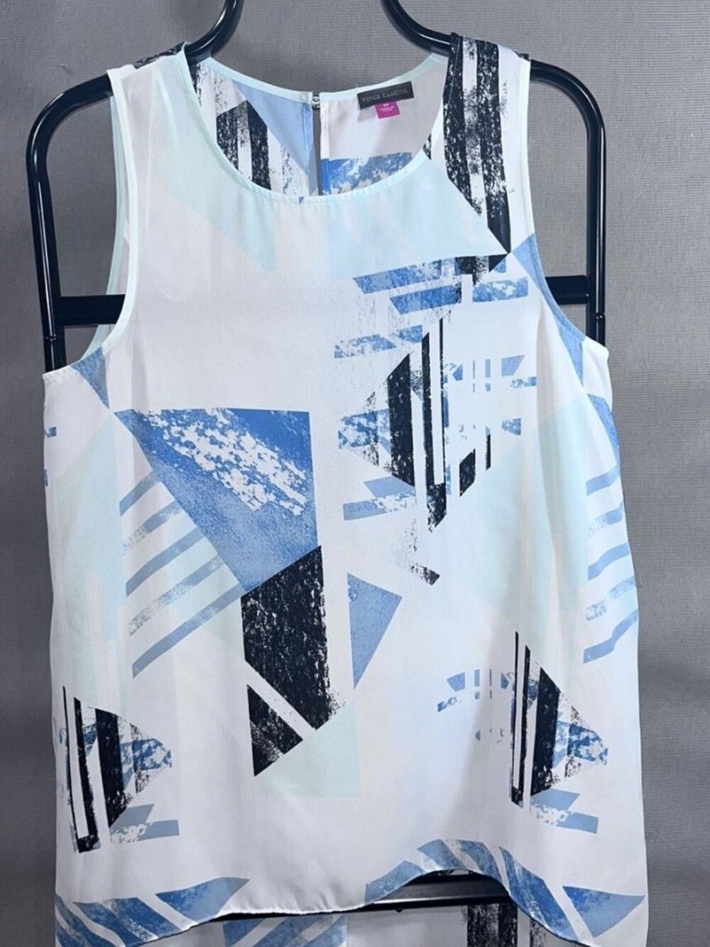 Vince Camuto White Tunic Length Sleeveless Top With High Low Hem Sz M NWT